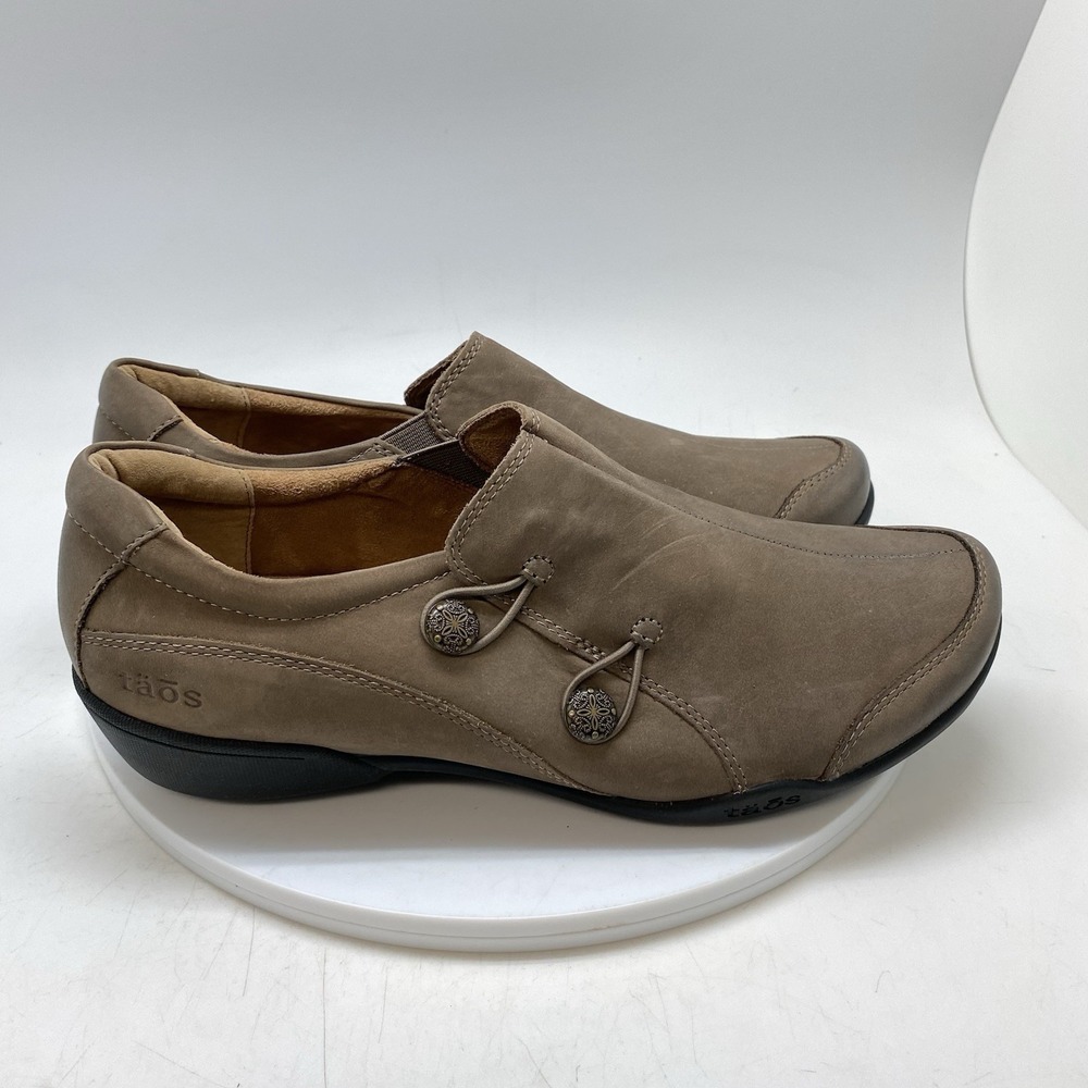 Taos Encore Loafer Womens Size 10 Brown Leather Shoe Work Shootie Comfy Flat